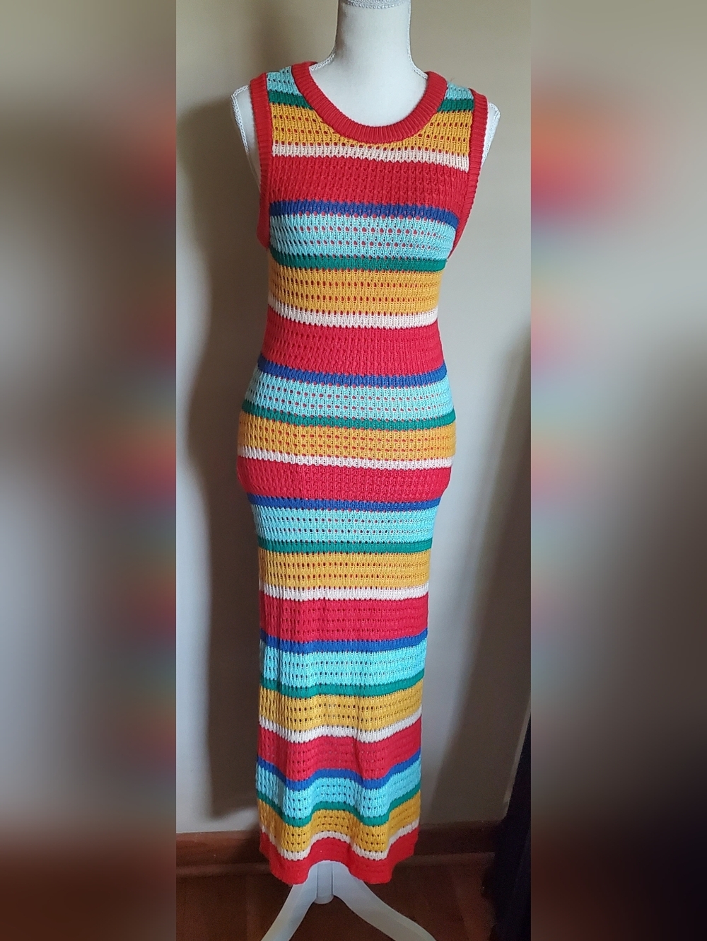 NWOT Ashly & Sage Striped Multicolor Knit Dress